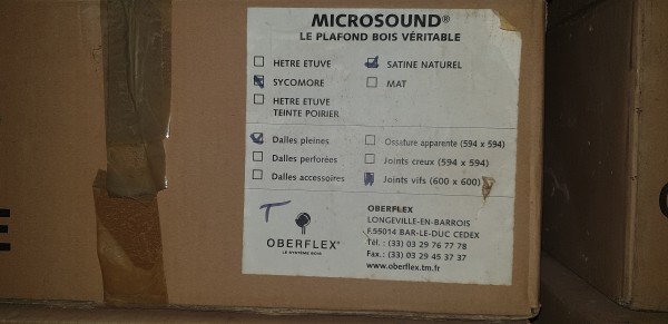 Dalles de plafond acoustique oberflex microsound pas cher