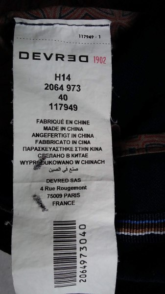 Devred - pantalon homme bleu marine, taille 40(m) pas cher