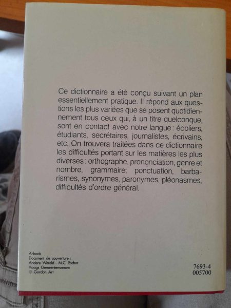 Vente Dictionnaire des difficultés de la langue français