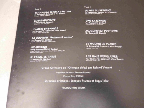 Vente Disque vinyle 33 tours michel sardou