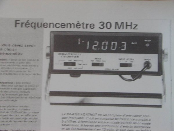 Doc fréquencemètre 30 mhz  im 4100  heathkit