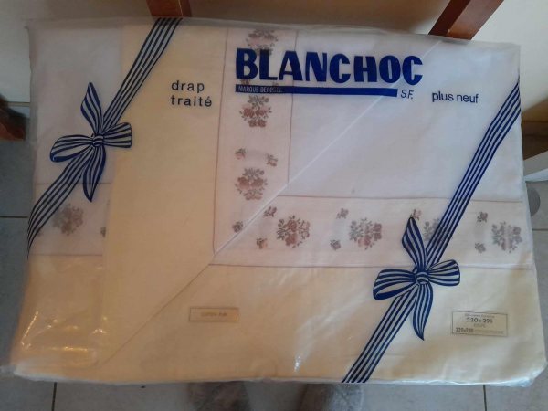 Drap plat 100% coton blanchoc
