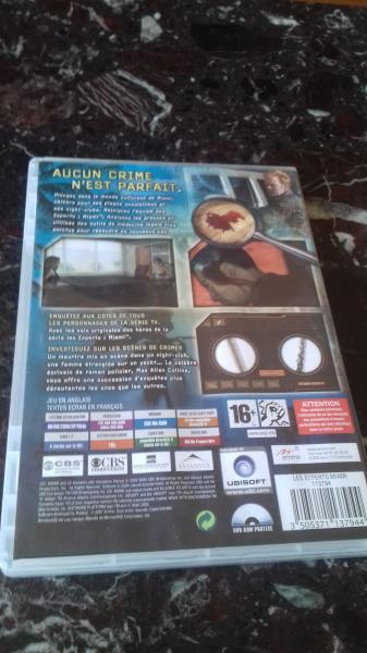 Vente Dvd rom pc ubisoft "les experts miami"