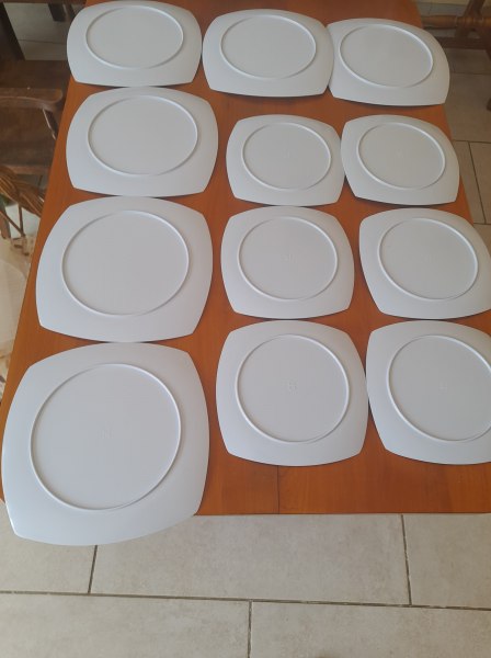 Ensemble 6 assiettes plates et 6 assiettes dessert pas cher