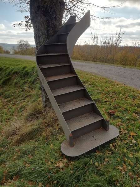 Escalier quart tournant acier avec garde corps aci pas cher