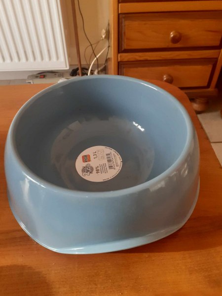 Vente Gamelle pour chien en plastique  bleu gris