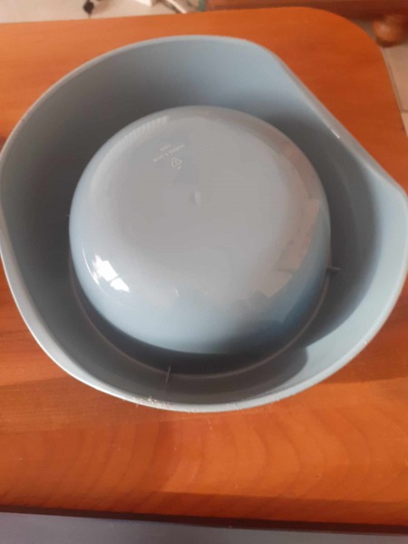 Gamelle pour chien en plastique  bleu gris pas cher