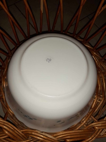 Vente Grand saladier arcopal blanc / fleurs bleues diamè