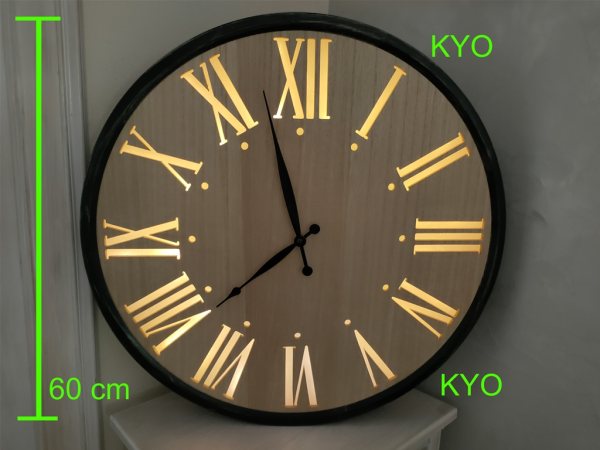 Grande horloge murale industrielle chiffres 60cm