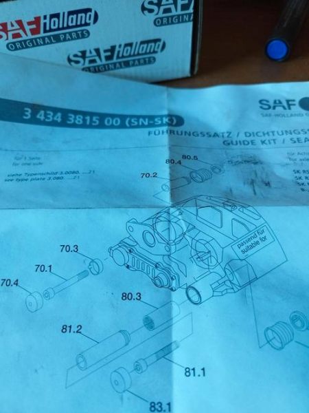 Guide kit camion marque saf holland n° 3 434 3815