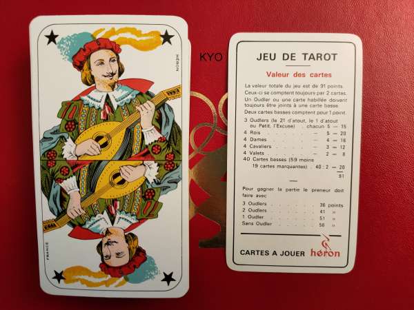 Vente Heron - jeu complet cartes tarot belote bridge