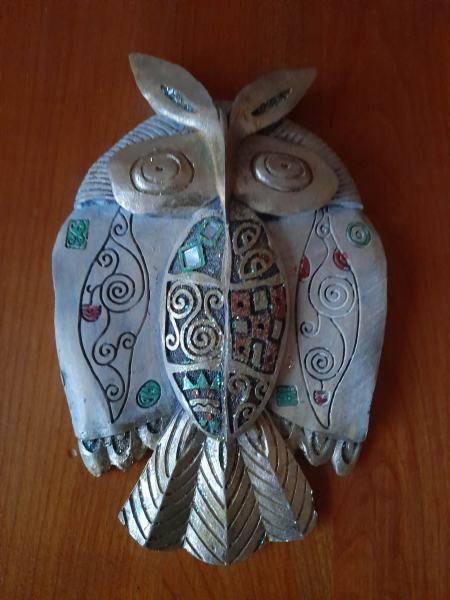 Hibou / chouette d&eacute;corative en bois &agrave; accrocher