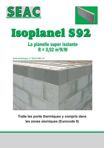 Planelles seac isoplanel s 5x16x50 r=0,92 pas cher