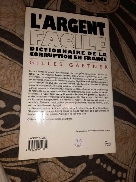 L'argent facile - dictionnaire de la corruption pas cher