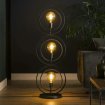 Lampadaire industriel anneaux doubles 3 lampes tri