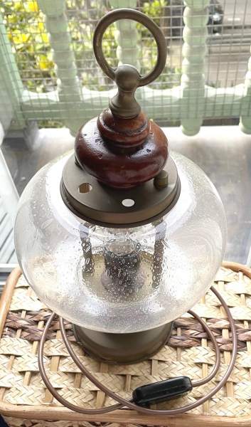 Lampe ancienne ronde - verre aspect gouttes d'eau pas cher