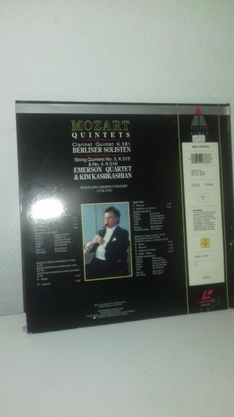 Laserdisc video "clarinet quintert k581"