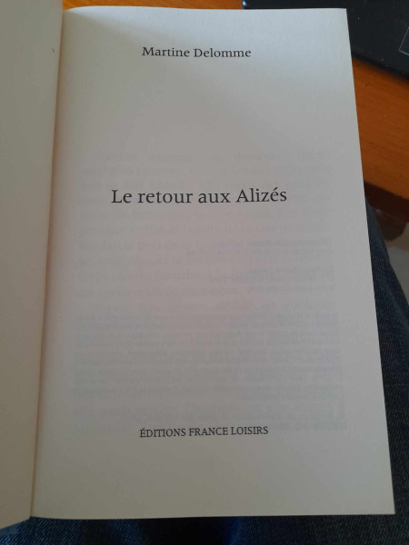 Vente Le retour aux aliz&eacute;s- martine delomme