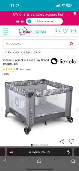 Lionelo lit parapluie sofie grey scandi 100x100 cm
