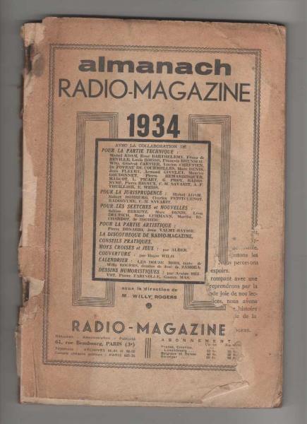 Livre almanach radio magazine 1934