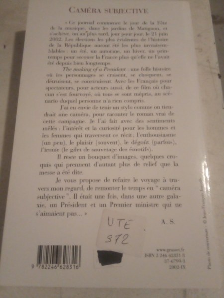 Vente Livre anne sinclair" cam&eacute;ra subjective "