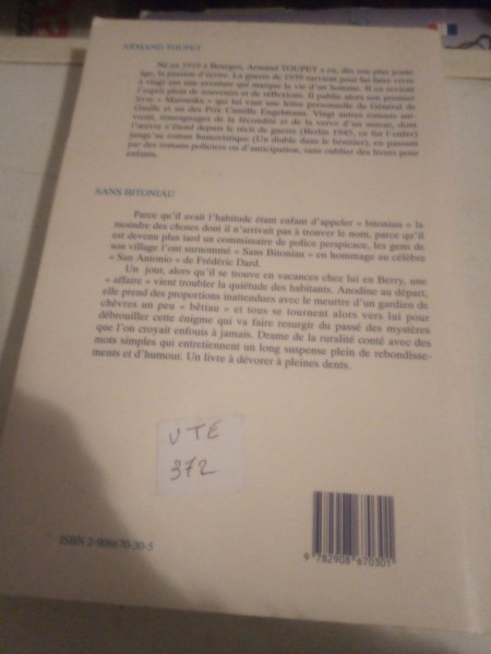 Vente Livre armand toupet " sans bitoniau "