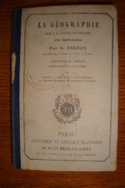 Livre de géographie 1868