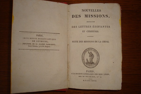 Vente Livre nouvelles des missions 1828
