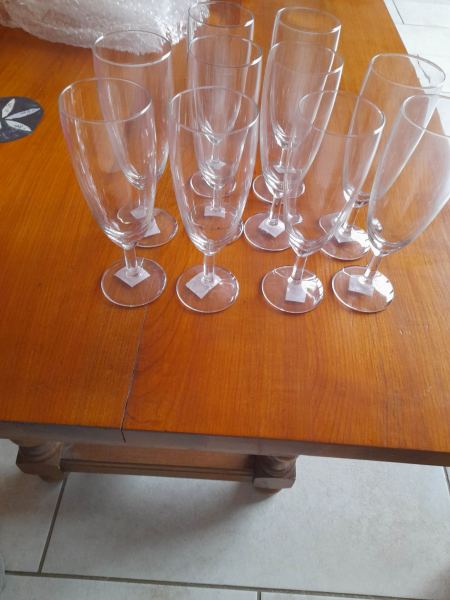 Vente Lot 10 flutes à champagne