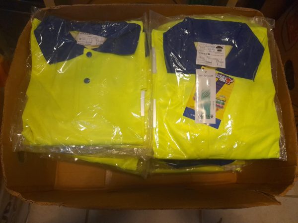 Vente Lot 10 polos manche courte bicolore haute visibili