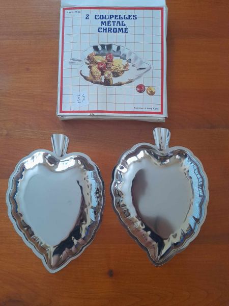 Vente Lot 2 coupelles m&eacute;tal chrom&eacute; n&deg;2