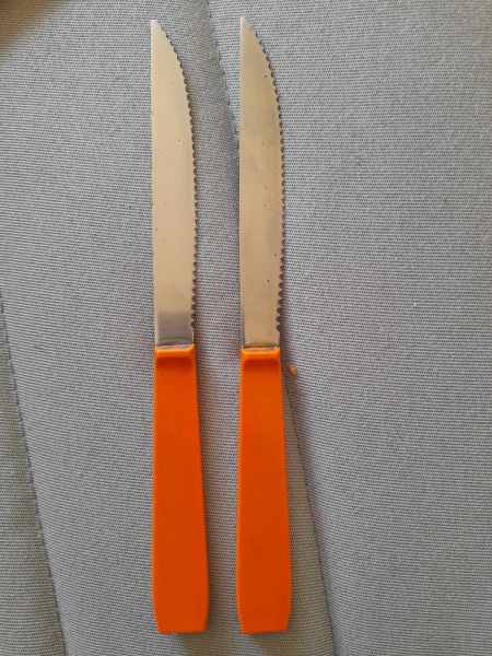 Lot 2 couteaux - manche plastique -