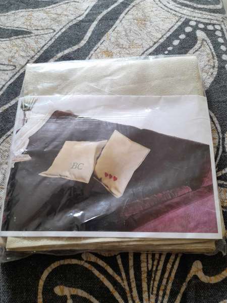 Lot 2 housses de coussin unies beige &agrave; personnalis