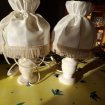 Lot 2 lampes de chevet en albatre blanc - vintage occasion