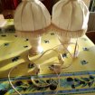 Lot 2 lampes de chevet en albatre blanc - vintage