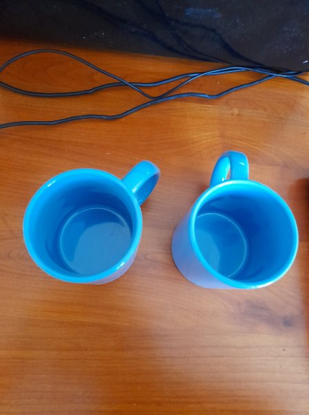 Vente Lot 2 mug bleu en c&eacute;ramique