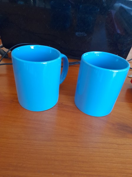Lot 2 mug bleu en c&eacute;ramique pas cher