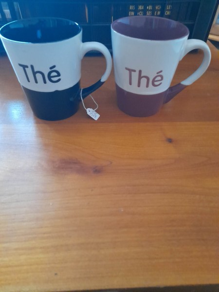 Lot 2 mug  en c&eacute;ramique " th&eacute; "