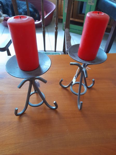 Lot 2 portes bougies en m&eacute;tal pas cher