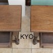 Lot 2 tables chevet, paire bois foncé tiroir pas cher