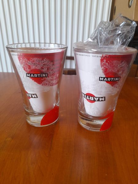Lot 2 verres publicitaire martini