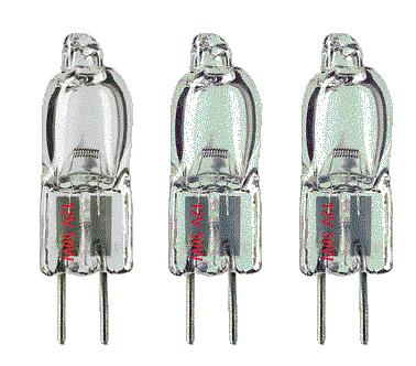 Lot 3 lampes halog&egrave;ne g6.35/g4 12v 50w