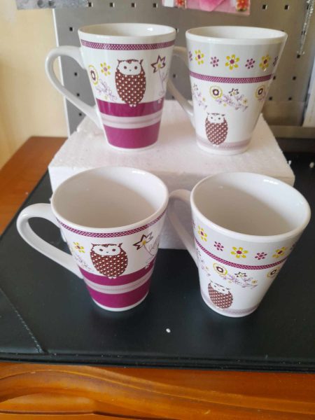 Lot 4 mugs hiboux - françoise saget