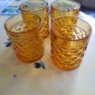 Lot 4 verres ambrés perrod s.a - vintage