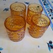 Lot 4 verres ambrés perrod s.a - vintage occasion