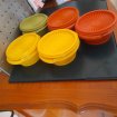 Lot 5 bols boites tupperware -divers couleurs