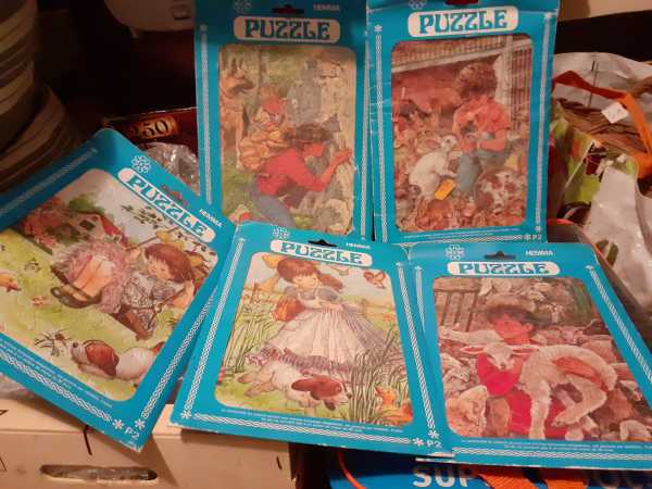 Lot 5 mini puzzle hemma * rare * vinted