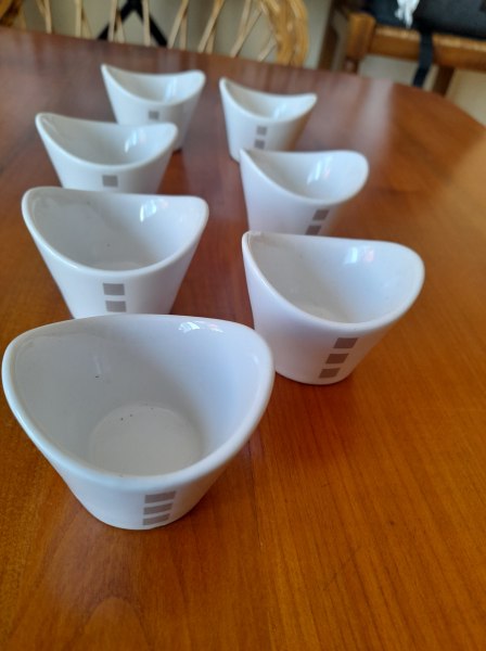 Lot 5 ramequins - bols à sauce céramique blanc