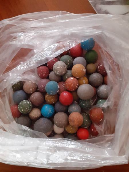 Vente Lot 50 anciennes billes en terre - lot n&deg;2
