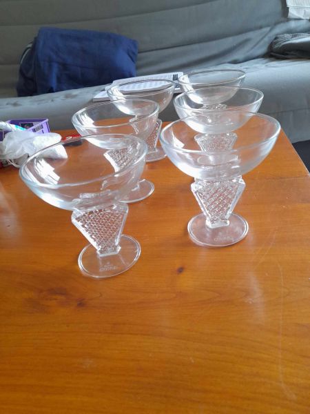 Lot 6 coupe &agrave; glace publicitaire en verre " pas cher